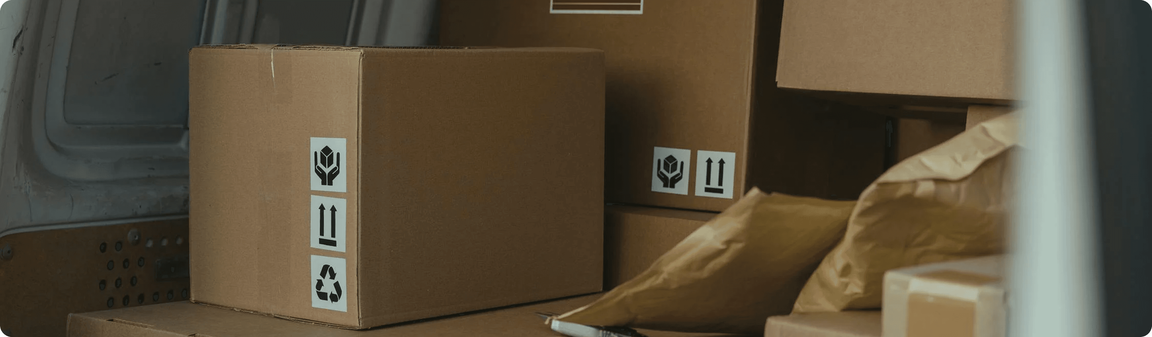 Photo of packages in the truck