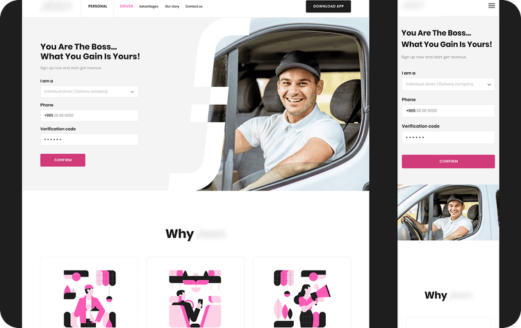 Cover image of the delivery website